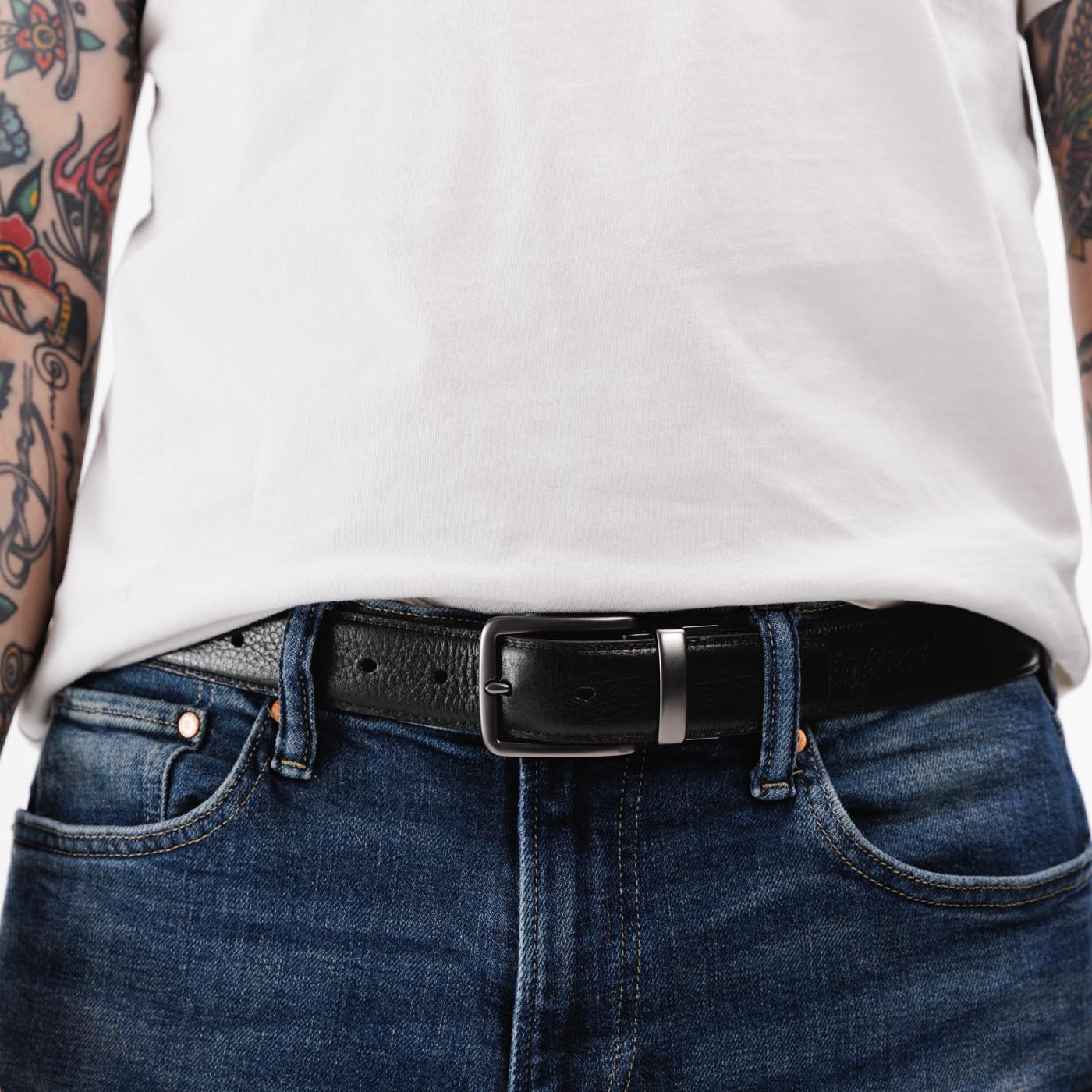 Men's Italian Reversible Leather Belt - Image 5